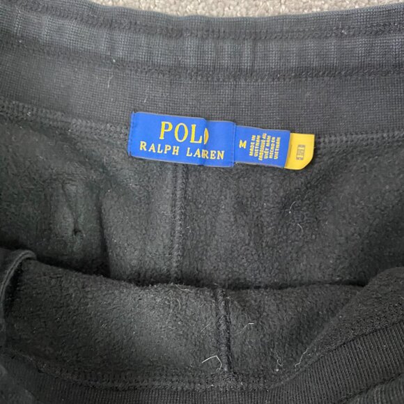 Polo Ralph Lauren Fleece Sweatpants Men's Medium Black Joggers Gym Sweat Pants - Picture 8 of 14